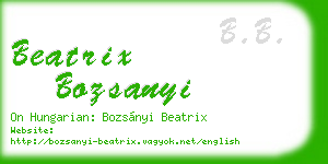 beatrix bozsanyi business card